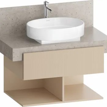 Dulap baza Duravit Balcoon 80x57cm pentru consola Mineral  un sertar cu inchidere lenta  sand beige mat 4696 imagine