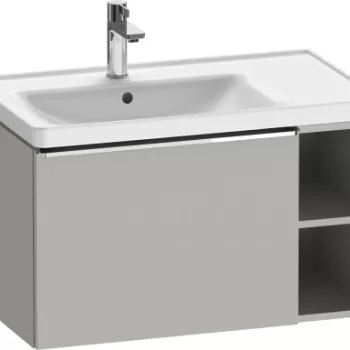 Dulap baza Duravit D-Neo 784x440mm un sertar si raft stanga gri mat decor d03c imagine