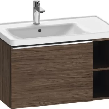 Dulap baza Duravit D-Neo 784x440mm un sertar si raft stanga nuc inchis decor 491f imagine