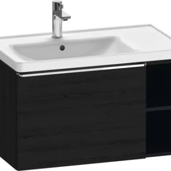 Dulap baza Duravit D-Neo 784x440mm un sertar si raft stanga stejar negru 4584 imagine