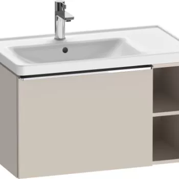 Dulap baza Duravit D-Neo 784x440mm un sertar si raft stanga taupe mat decor 2804 imagine