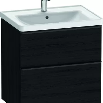 Dulap baza Duravit D-Neo cu 2 sertare pentru lavoar 65cm Black Oak 1d7f imagine