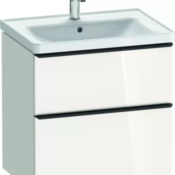 Dulap baza Duravit D-Neo cu 2 sertare pentru lavoar 65cm White High Gloss Decor 6238 imagine