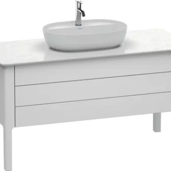 Dulap baza Duravit Luv 1338x570mm cu doua sertare fara blat alb satinat mat lacuit 6e94 imagine