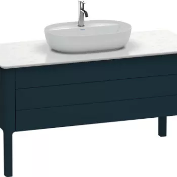 Dulap baza Duravit Luv 1338x570mm cu doua sertare fara blat albastru inchis satinat mat lacuit e753 imagine