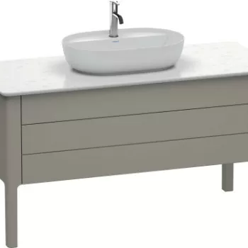 Dulap baza Duravit Luv 1338x570mm cu doua sertare fara blat gri satinat mat lacuit 4501 imagine