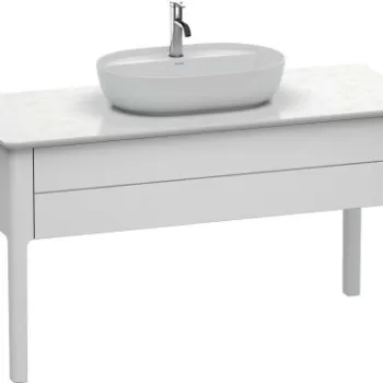 Dulap baza Duravit Luv 1338x570mm cu un sertar fara blat alb satinat mat lacuit 52ca imagine