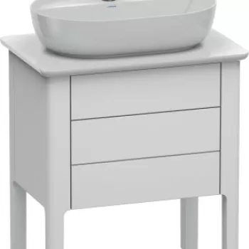 Dulap baza Duravit Luv 638x450mm cu doua sertare fara blat alb satinat mat lacuit f1fb imagine