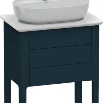 Dulap baza Duravit Luv 638x450mm cu doua sertare fara blat albastru inchis satinat mat lacuit 47d0 imagine