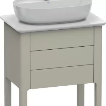 Dulap baza Duravit Luv 638x450mm cu doua sertare fara blat taupe satinat mat lacuit 086b imagine