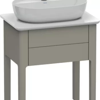 Dulap baza Duravit Luv 638x450mm cu un sertar fara blat gri satinat mat lacuit 549a imagine