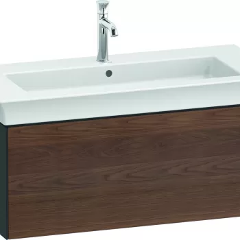 Dulap baza Duravit White Tulip cu 1 sertar pentru lavoar 105cm American Walnut Solid Wood 3cf6 imagine