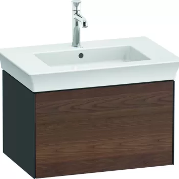 Dulap baza Duravit White Tulip cu 1 sertar pentru lavoar 75cm American Walnut Solid Wood 3906 imagine