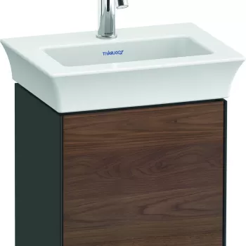Dulap baza Duravit White Tulip cu 1 usa pentru lavoar 45cm American Walnut Solid Wood daa9 imagine