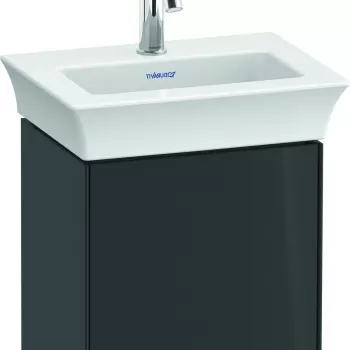 Dulap baza Duravit White Tulip cu 1 usa pentru lavoar 45cm Graphite High Gloss bd08 imagine