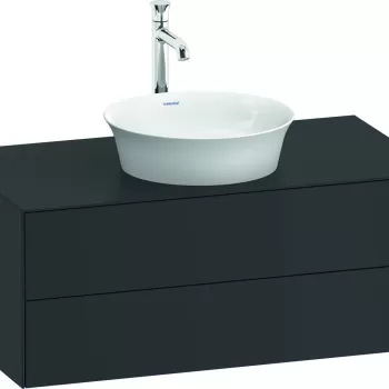 Dulap baza Duravit White Tulip cu 2 sertare pentru lavoar tip bol 100cm Graphite Satin Matt 2858 imagine