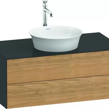 Dulap baza Duravit White Tulip cu 2 sertare pentru lavoar tip bol 100cm Natural Oak Solid d12f imagine