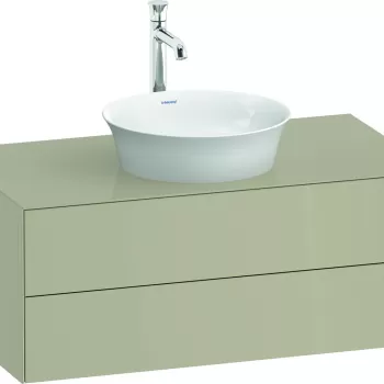Dulap baza Duravit White Tulip cu 2 sertare pentru lavoar tip bol 100cm Taupe High Gloss 4267 imagine