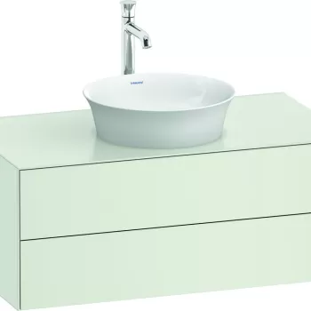 Dulap baza Duravit White Tulip cu 2 sertare pentru lavoar tip bol 100cm White Satin Matt Lacquer b1b1 imagine