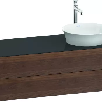 Dulap baza Duravit White Tulip cu 2 sertare pentru lavoar tip bol 130cm American Walnut Solid Wood eebd imagine