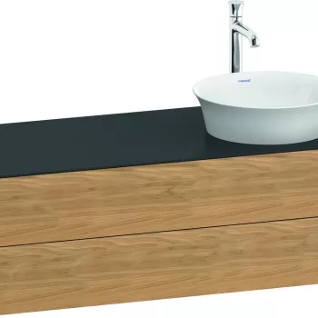 Dulap baza Duravit White Tulip cu 2 sertare pentru lavoar tip bol 130cm Graphite Satin Matt 3293 imagine