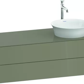 Dulap baza Duravit White Tulip cu 2 sertare pentru lavoar tip bol 130cm Stone Grey High Gloss ba67 imagine