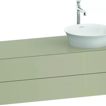 Dulap baza Duravit White Tulip cu 2 sertare pentru lavoar tip bol 130cm Taupe High Gloss 0b68 imagine