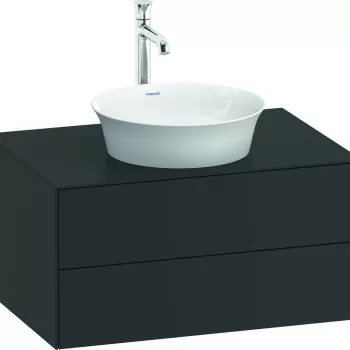 Dulap baza Duravit White Tulip cu 2 sertare pentru lavoar tip bol 80cm Graphite Satin Matt 4492 imagine