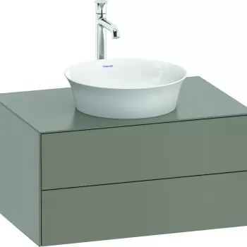 Dulap baza Duravit White Tulip cu 2 sertare pentru lavoar tip bol 80cm Stone Grey Satin Matt Lacquer f3b4 imagine