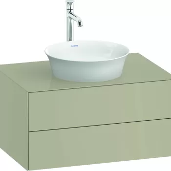 Dulap baza Duravit White Tulip cu 2 sertare pentru lavoar tip bol 80cm Taupe High Gloss df04 imagine