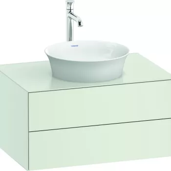 Dulap baza Duravit White Tulip cu 2 sertare pentru lavoar tip bol 80cm White Satin Matt Lacquer 4ef7 imagine
