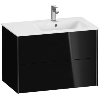 Dulap baza Duravit XViu 81x48cm doua sertare cu tehnologie Tip-On negru lucios cu margini negru mat 4c04 imagine