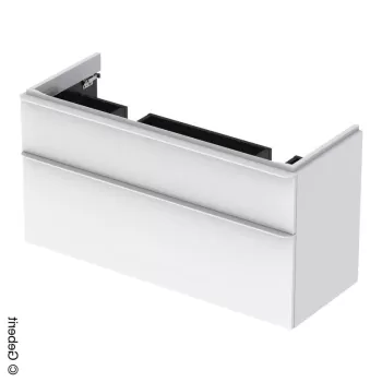 Dulap baza Geberit Smyle Square pentru lavoar dublu 120cm doua sertare alb lucios b4e7 imagine
