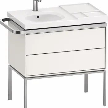 Dulap baza pe pardoseala Duravit Aurena 784 x 492mm pentru lavoar cu doua sertare orientare dreapta inclus portprosop alb mat d3e8 imagine