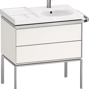 Dulap baza pe pardoseala Duravit Aurena 784 x 492mm pentru lavoar cu doua sertare orientare stanga inclus portprosop alb mat 12f2 imagine