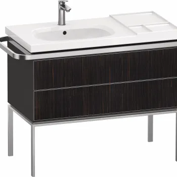 Dulap baza pe pardoseala Duravit Aurena 984 x 492mm pentru lavoar cu doua sertare orientare dreapta inclus portprosop riflaj Ebony mat 4bee imagine