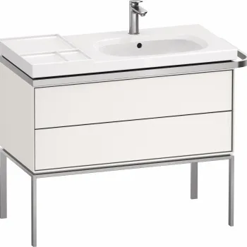 Dulap baza pe pardoseala Duravit Aurena 984 x 492mm pentru lavoar cu doua sertare orientare stanga inclus portprosop alb mat 97c2 imagine