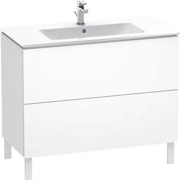 Dulap baza pe pardoseala Duravit L-Cube cu doua sertare 102cm alb decor mat f67f imagine