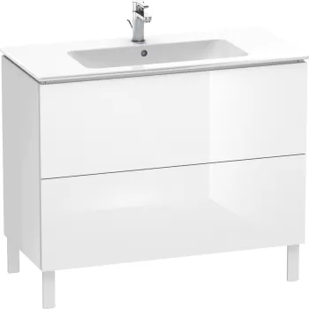 Dulap baza pe pardoseala Duravit L-Cube cu doua sertare 102cm alb lucios ba5f imagine