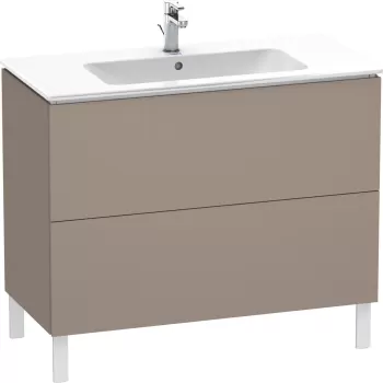 Dulap baza pe pardoseala Duravit L-Cube cu doua sertare 102cm bazalt decor mat 909b imagine