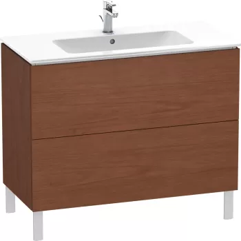 Dulap baza pe pardoseala Duravit L-Cube cu doua sertare 102cm furnir nuc natur 0cdb imagine