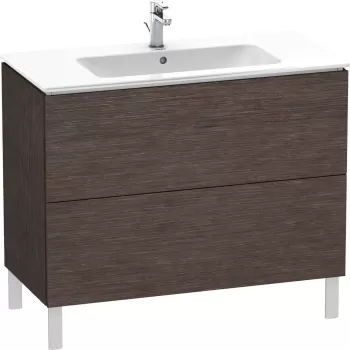 Dulap baza pe pardoseala Duravit L-Cube cu doua sertare 102cm furnir stejar inchis periat 7fb1 imagine