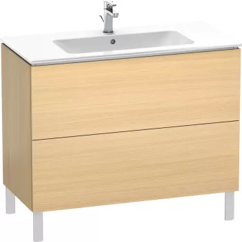 Dulap baza pe pardoseala Duravit L-Cube cu doua sertare 102cm furnir stejar mediteraneean 25fa imagine