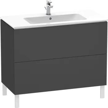 Dulap baza pe pardoseala Duravit L-Cube cu doua sertare 102cm grafit decor mat 2a7e imagine