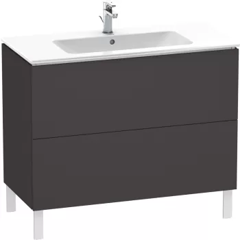 Dulap baza pe pardoseala Duravit L-Cube cu doua sertare 102cm grafit super mat e092 imagine