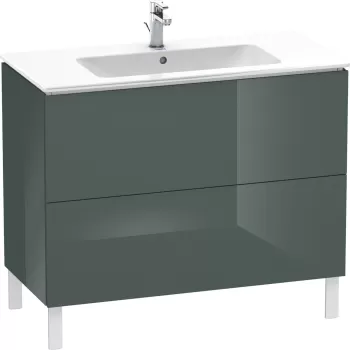 Dulap baza pe pardoseala Duravit L-Cube cu doua sertare 102cm gri Dolomiti lucios d612 imagine
