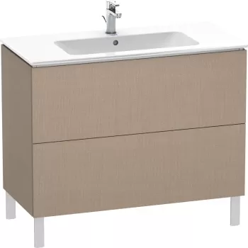 Dulap baza pe pardoseala Duravit L-Cube cu doua sertare 102cm linen decor df16 imagine