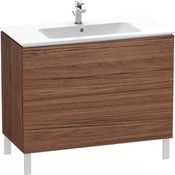 Dulap baza pe pardoseala Duravit L-Cube cu doua sertare 102cm nuc inchis decor 77f0 imagine