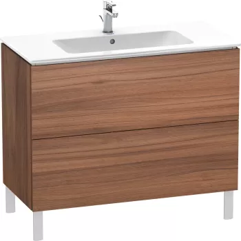 Dulap baza pe pardoseala Duravit L-Cube cu doua sertare 102cm nuc natur decor 5a17 imagine