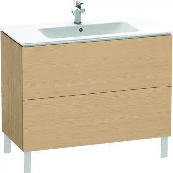 Dulap baza pe pardoseala Duravit L-Cube cu doua sertare 102cm stejar natur 099f imagine